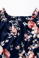 Load image into Gallery viewer, Blue Ruffle Off Shoulder Flounce Sleeve Floral Blouse - Fashion Queen -  17
