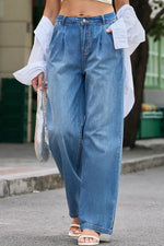 Load image into Gallery viewer, Blue Slouchy Wide Leg Jeans - Fashion Queen -  1
