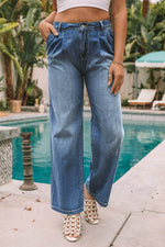 Load image into Gallery viewer, Blue Slouchy Wide Leg Jeans - Fashion Queen -  10
