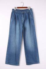 Load image into Gallery viewer, Blue Slouchy Wide Leg Jeans - Fashion Queen -  14
