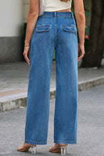 Load image into Gallery viewer, Blue Slouchy Wide Leg Jeans - Fashion Queen -  2
