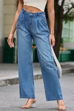 Load image into Gallery viewer, Blue Slouchy Wide Leg Jeans - Fashion Queen -  3
