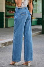 Load image into Gallery viewer, Blue Slouchy Wide Leg Jeans - Fashion Queen -  6
