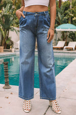 Load image into Gallery viewer, Blue Slouchy Wide Leg Jeans - Fashion Queen -  7
