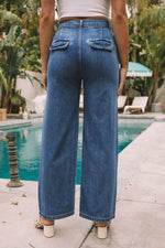 Load image into Gallery viewer, Blue Slouchy Wide Leg Jeans - Fashion Queen -  8
