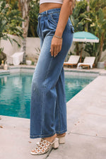 Load image into Gallery viewer, Blue Slouchy Wide Leg Jeans - Fashion Queen -  9

