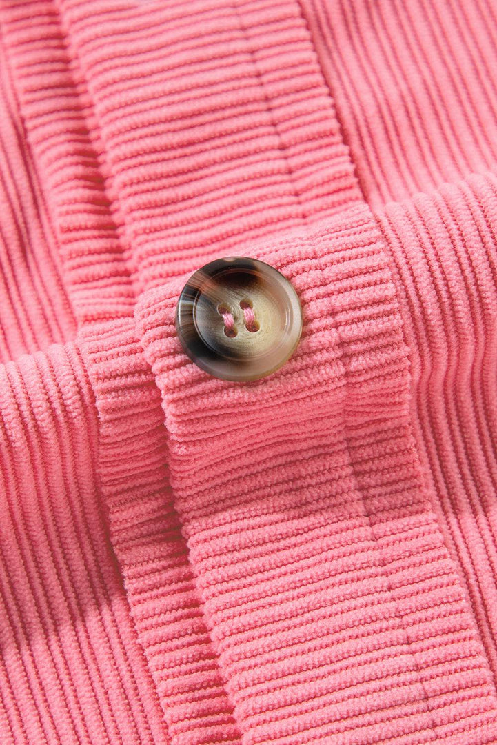 Bonbon Corduroy Flap Detail Button Up Split Shacket - Fashion Queen -  11