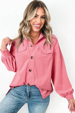 Load image into Gallery viewer, Bonbon Corduroy Flap Detail Button Up Split Shacket - Fashion Queen -  4
