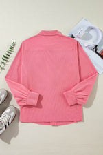Load image into Gallery viewer, Bonbon Corduroy Flap Detail Button Up Split Shacket - Fashion Queen -  6
