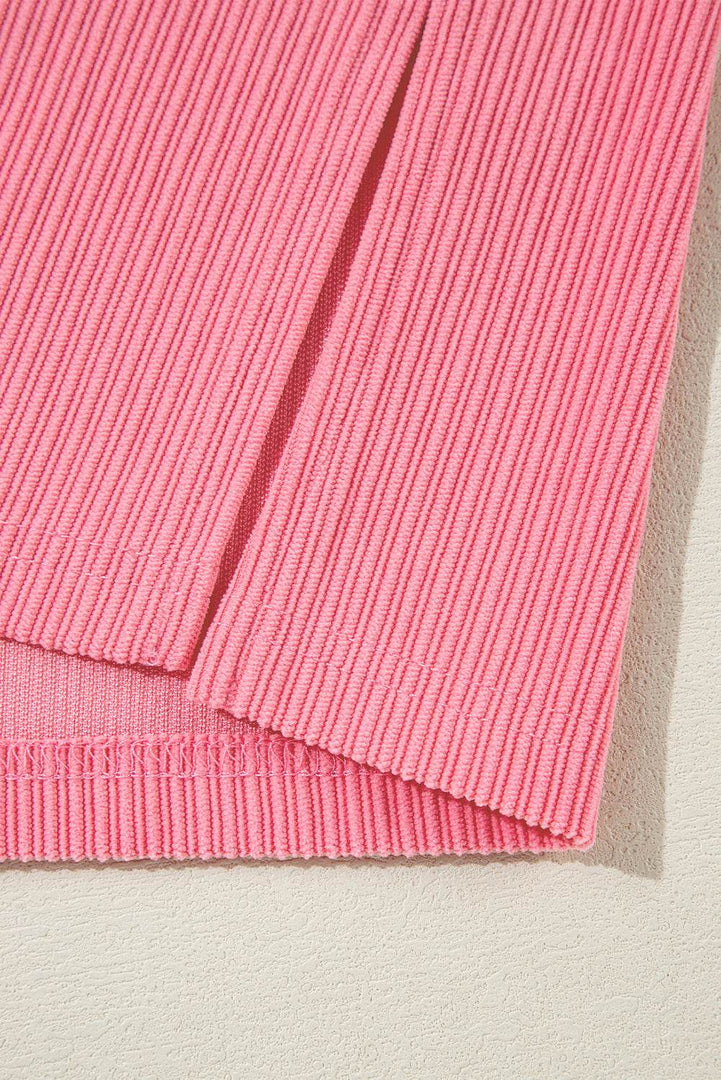 Bonbon Corduroy Flap Detail Button Up Split Shacket - Fashion Queen -  9