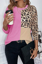 Load image into Gallery viewer, Bonbon Leopard Colorblock Waffle Knit Top - Fashion Queen -  1
