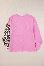 Load image into Gallery viewer, Bonbon Leopard Colorblock Waffle Knit Top - Fashion Queen -  10
