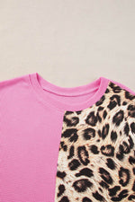 Load image into Gallery viewer, Bonbon Leopard Colorblock Waffle Knit Top - Fashion Queen -  11

