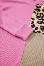 Load image into Gallery viewer, Bonbon Leopard Colorblock Waffle Knit Top - Fashion Queen -  12
