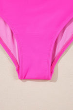 Load image into Gallery viewer, Bright Pink Cut out Twist Bowknot Backless One Piece Swimsuit - Fashion Queen -  15
