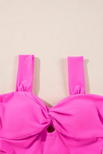 Load image into Gallery viewer, Bright Pink Cut out Twist Bowknot Backless One Piece Swimsuit - Fashion Queen -  17

