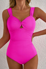 Load image into Gallery viewer, Bright Pink Cut out Twist Bowknot Backless One Piece Swimsuit - Fashion Queen -  21
