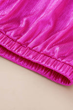 Load image into Gallery viewer, Bright Pink Ruched Sleeves Knotted Backless Blouse - Fashion Queen -  11
