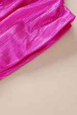 Load image into Gallery viewer, Bright Pink Ruched Sleeves Knotted Backless Blouse - Fashion Queen -  12
