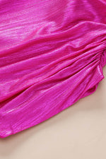 Load image into Gallery viewer, Bright Pink Ruched Sleeves Knotted Backless Blouse - Fashion Queen -  16
