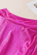 Load image into Gallery viewer, Bright Pink Ruched Sleeves Knotted Backless Blouse - Fashion Queen -  17

