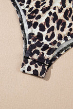 Load image into Gallery viewer, Brown Leopard Print U Neck Sleeveless Bodysuit - Fashion Queen -  11
