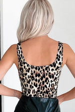 Load image into Gallery viewer, Brown Leopard Print U Neck Sleeveless Bodysuit - Fashion Queen -  2
