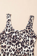Load image into Gallery viewer, Brown Leopard Print U Neck Sleeveless Bodysuit - Fashion Queen -  9
