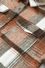 Load image into Gallery viewer, Brown Plaid Flap Pockets Shacket - Fashion Queen -  19
