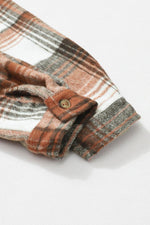 Load image into Gallery viewer, Brown Plaid Flap Pockets Shacket - Fashion Queen -  20
