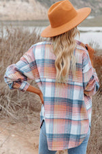 Load image into Gallery viewer, Brown Plaid Flap Pockets Shacket - Fashion Queen -  22
