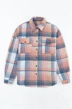 Load image into Gallery viewer, Brown Plaid Flap Pockets Shacket - Fashion Queen -  28

