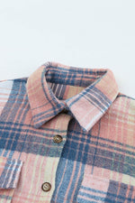 Load image into Gallery viewer, Brown Plaid Flap Pockets Shacket - Fashion Queen -  30
