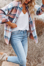 Load image into Gallery viewer, Brown Plaid Flap Pockets Shacket - Fashion Queen -  6
