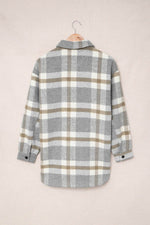 Load image into Gallery viewer, Brown Plaid Print Pocket Women Shacket - Fashion Queen -  7
