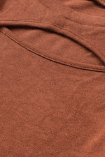 Load image into Gallery viewer, Brown Ribbed Peekaboo Cutout Long Sleeve Top - Fashion Queen -  9
