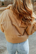 Load image into Gallery viewer, Brown Zip Up Pocketed Puffer Jacket - Fashion Queen -  2
