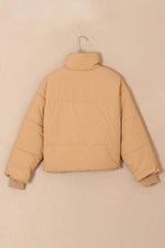 Load image into Gallery viewer, Brown Zip Up Pocketed Puffer Jacket - Fashion Queen -  6
