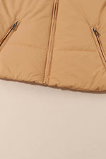 Load image into Gallery viewer, Brown Zip Up Pocketed Puffer Jacket - Fashion Queen -  7
