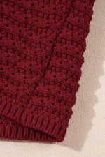 Load image into Gallery viewer, Burgundy Cable Knit Pointelle Slim Fit V Neck Sweater Vest - Fashion Queen -  10
