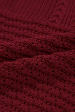 Load image into Gallery viewer, Burgundy Cable Knit Pointelle Slim Fit V Neck Sweater Vest - Fashion Queen -  11
