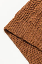Load image into Gallery viewer, Camel Solid Color Short Sleeve Notched V Neck Sweater Dress - Fashion Queen -  7
