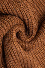 Load image into Gallery viewer, Camel Solid Color Short Sleeve Notched V Neck Sweater Dress - Fashion Queen -  9
