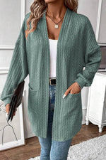 Load image into Gallery viewer, Canton Textured Knit Side Pockets Open Front Cardigan - Fashion Queen -  1
