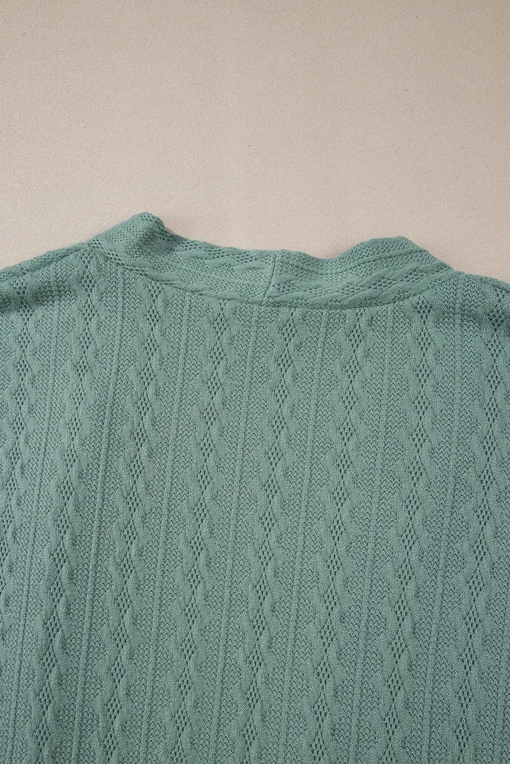 Canton Textured Knit Side Pockets Open Front Cardigan - Fashion Queen -  13