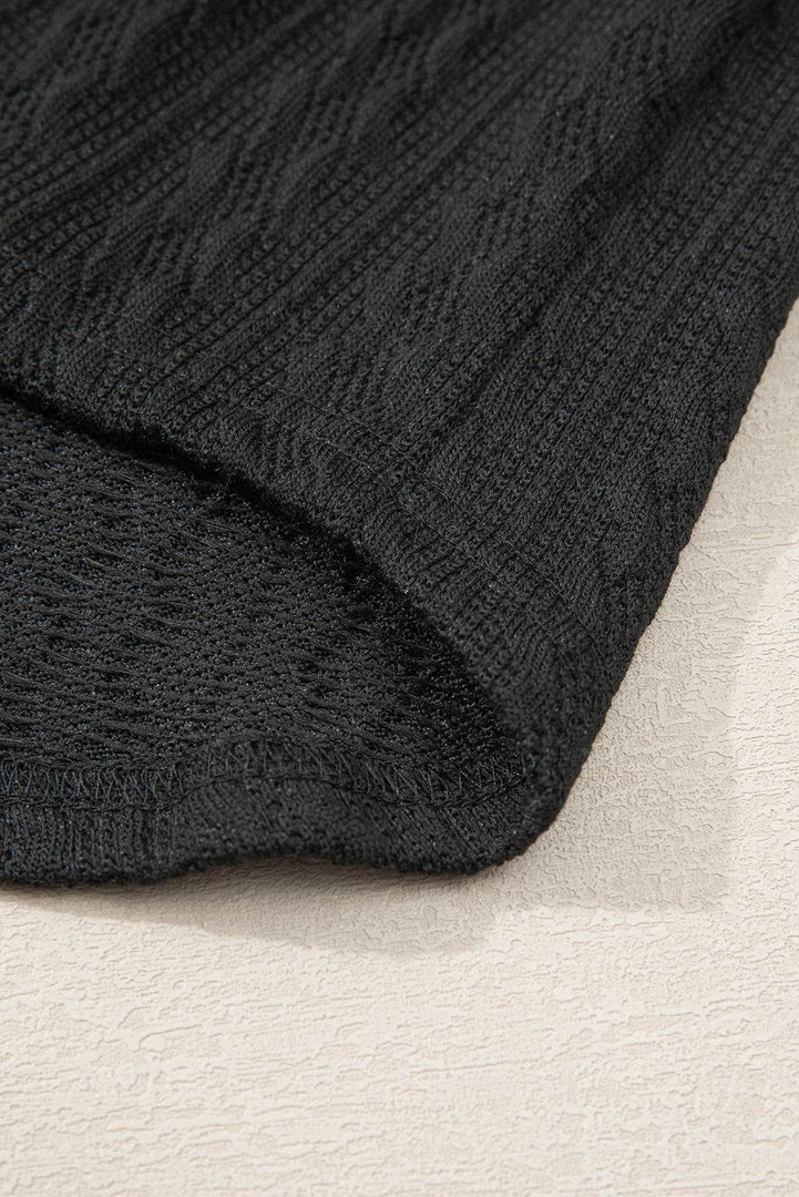 Canton Textured Knit Side Pockets Open Front Cardigan - Fashion Queen -  23