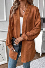 Load image into Gallery viewer, Canton Textured Knit Side Pockets Open Front Cardigan - Fashion Queen -  27
