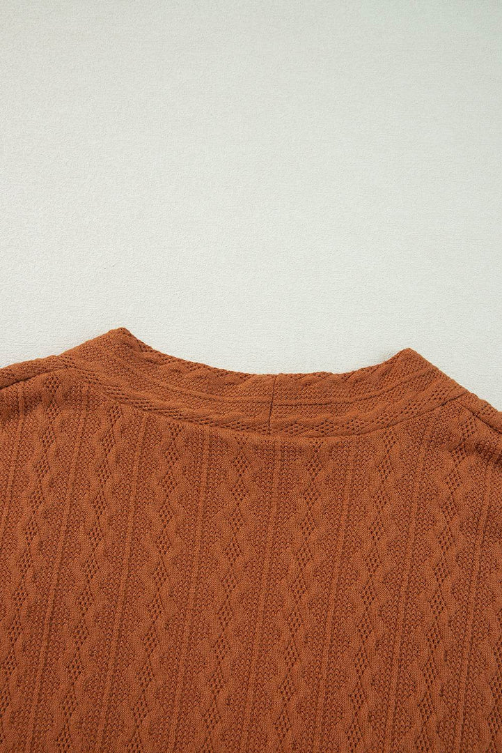Canton Textured Knit Side Pockets Open Front Cardigan - Fashion Queen -  30