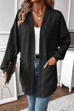 Load image into Gallery viewer, Canton Textured Knit Side Pockets Open Front Cardigan - Fashion Queen -  4
