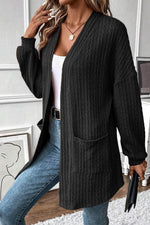 Load image into Gallery viewer, Canton Textured Knit Side Pockets Open Front Cardigan - Fashion Queen -  6

